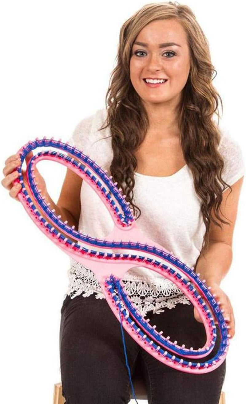 WAYION 55" Afphgan Serenity Loom Knitting Board Weave Loom Kit with Step by Step Instructions Great for The Experienced Loom Knitter(Blue/Pink) (Pink) - Image 5
